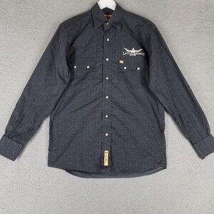 Larry Mahan Western Skirt Adult Small Gray Pearl Snap Paisley Rodeo Cowboy Men's